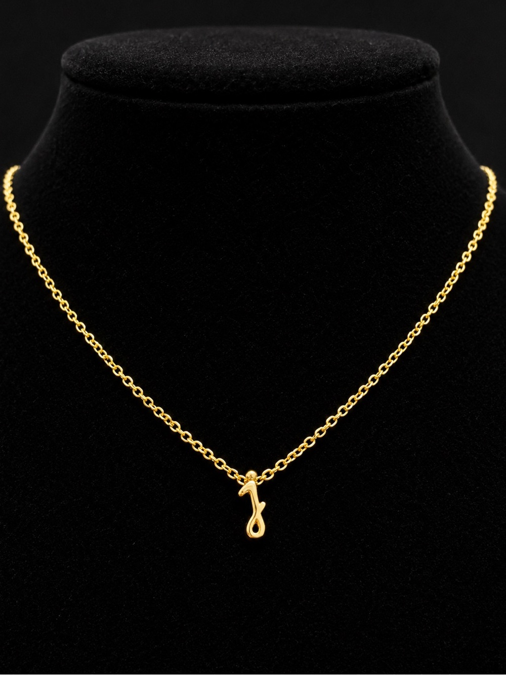 Dainty Small Initial J Gold Necklace Minimalist Letter Pendant Gift Layering